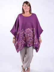 Floral Oversized Linen Tunic - 10077LF