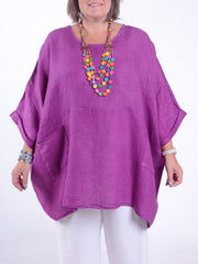 Lagenlook Oversized Linen Tunic - 10077 LINEN, , Pure Plus Clothing, Lagenlook Clothing, Plus Size Fashion, Over 50 Fashion