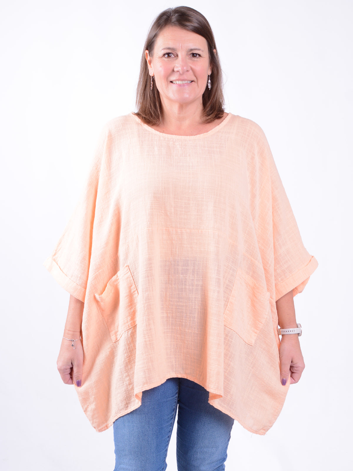 Lagenlook Plain Oversized Tunic - 10077P, , Pure Plus Clothing, Lagenlook Clothing, Plus Size Fashion, Over 50 Fashion