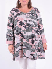 Long Sleeved Stitch Tunic Top - 105151 PATTERNED, Tops & Shirts, Pure Plus Clothing, Lagenlook Clothing, Plus Size Fashion, Over 50 Fashion