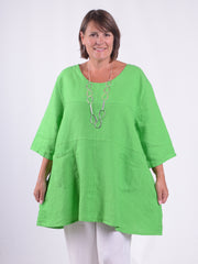 Heavy Linen Tunic - 105151, Tops & Shirts, Pure Plus Clothing, Lagenlook Clothing, Plus Size Fashion, Over 50 Fashion