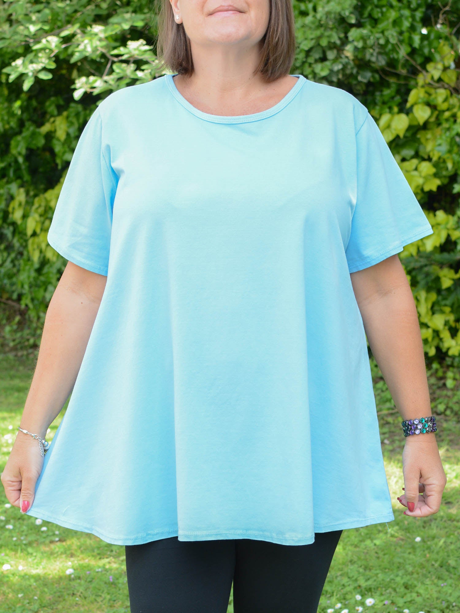 Basic Cotton Swing T Shirt - Round Neck 10516, Tops & Shirts, Pure Plus Clothing, Lagenlook Clothing, Plus Size Fashion, Over 50 Fashion