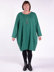 Lagenlook Buttoned Hem Dress - 10667, Dresses, Pure Plus Clothing, Lagenlook Clothing, Plus Size Fashion, Over 50 Fashion