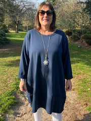 Lagenlook Buttoned Hem Dress - 10667, Dresses, Pure Plus Clothing, Lagenlook Clothing, Plus Size Fashion, Over 50 Fashion