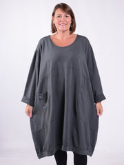 Lagenlook Cotton Jersey Balloon Dress - 11796, , Pure Plus Clothing, Lagenlook Clothing, Plus Size Fashion, Over 50 Fashion