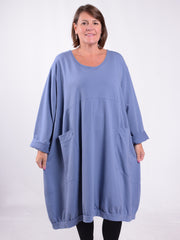 Lagenlook Cotton Jersey Balloon Dress - 11796, , Pure Plus Clothing, Lagenlook Clothing, Plus Size Fashion, Over 50 Fashion
