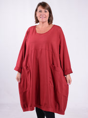 Lagenlook Cotton Jersey Balloon Dress - 11796, , Pure Plus Clothing, Lagenlook Clothing, Plus Size Fashion, Over 50 Fashion