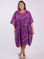 Lightweight Patterned Cotton Dress with pockets - 12232H