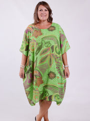Lightweight Patterned Cotton Dress with pockets - 12232H