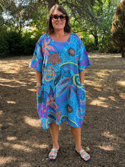 Lightweight Patterned Cotton Dress with pockets - 12232H