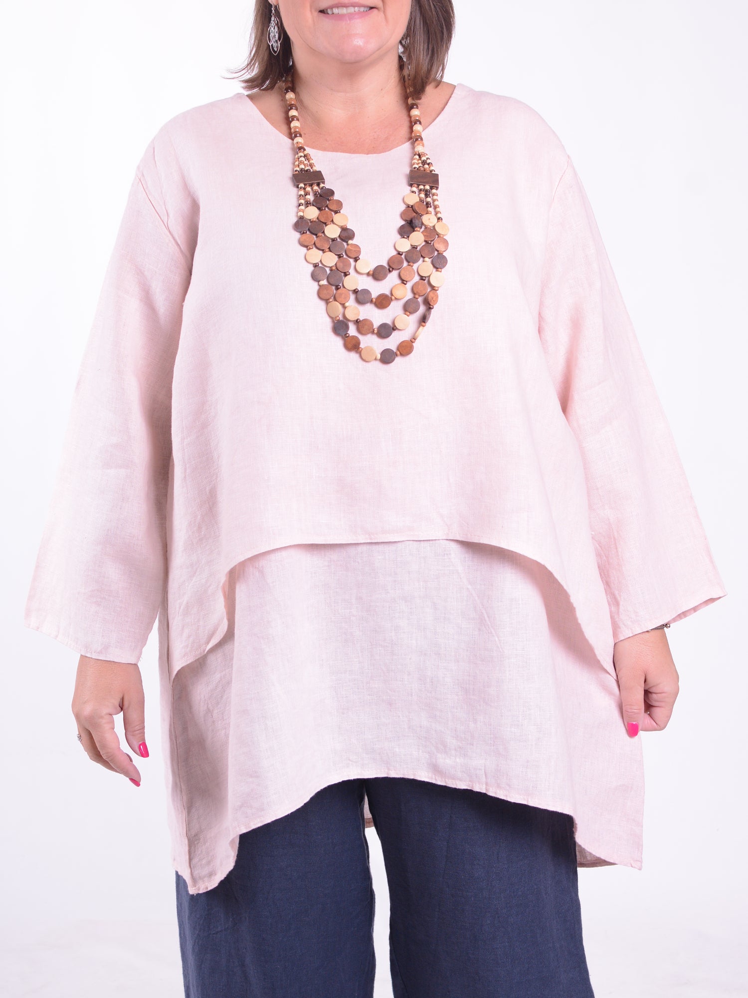 Lagenlook Double Layer Linen Tunic - 12237, Tunic, Pure Plus Clothing, Lagenlook Clothing, Plus Size Fashion, Over 50 Fashion