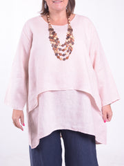 Lagenlook Double Layer Linen Tunic - 12237, Tunic, Pure Plus Clothing, Lagenlook Clothing, Plus Size Fashion, Over 50 Fashion