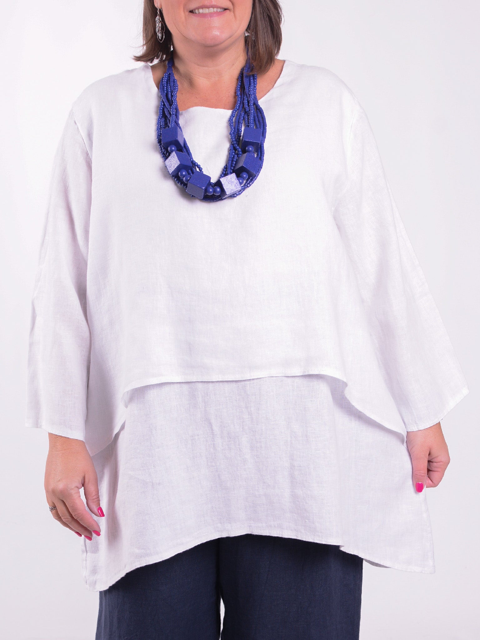Lagenlook Double Layer Linen Tunic - 12237, Tunic, Pure Plus Clothing, Lagenlook Clothing, Plus Size Fashion, Over 50 Fashion