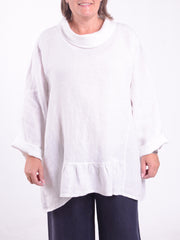 Cowl Neck Linen Tunic - 12248, , Pure Plus Clothing, Lagenlook Clothing, Plus Size Fashion, Over 50 Fashion