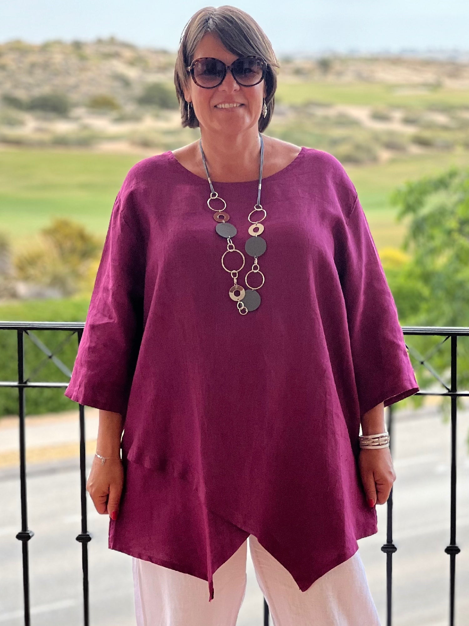 Lagenlook Linen Tunic - 12552, , Pure Plus Clothing, Lagenlook Clothing, Plus Size Fashion, Over 50 Fashion