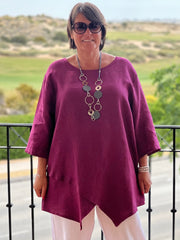 Lagenlook Linen Tunic - 12552, , Pure Plus Clothing, Lagenlook Clothing, Plus Size Fashion, Over 50 Fashion