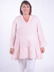 Bell Sleeve Linen Tunic - 12426, , Pure Plus Clothing, Lagenlook Clothing, Plus Size Fashion, Over 50 Fashion
