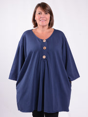 Lagenlook Jersey Cotton Button Tunic - 12551 C, , Pure Plus Clothing, Lagenlook Clothing, Plus Size Fashion, Over 50 Fashion