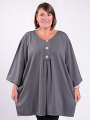 Lagenlook Jersey Cotton Button Tunic - 12551 C, , Pure Plus Clothing, Lagenlook Clothing, Plus Size Fashion, Over 50 Fashion