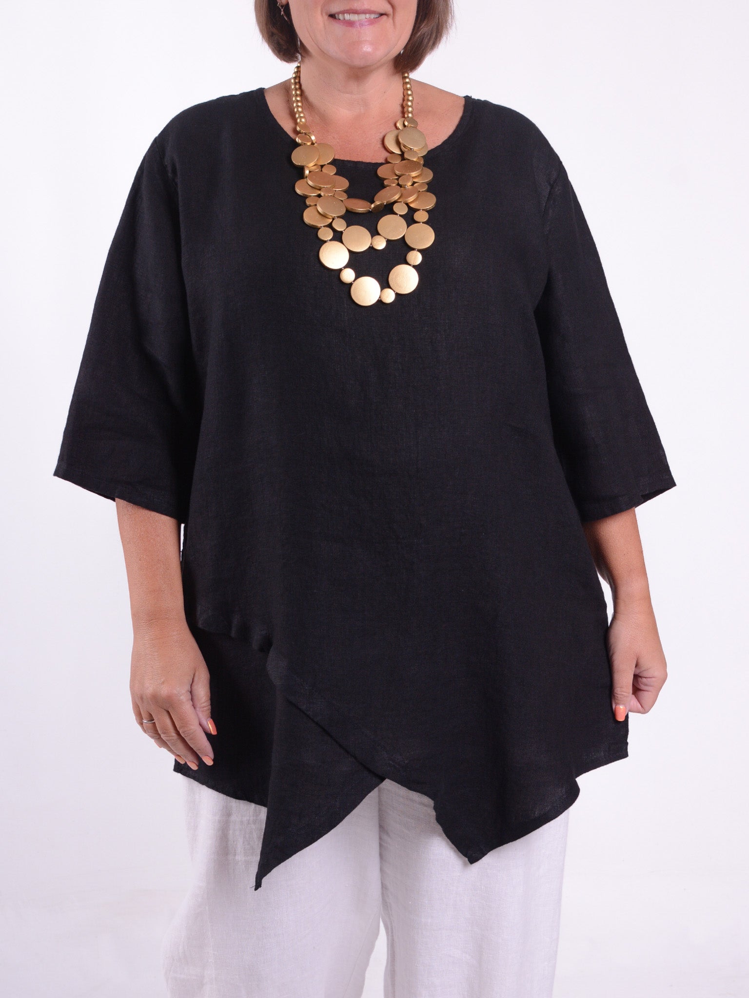 Lagenlook Linen Tunic - 12552, , Pure Plus Clothing, Lagenlook Clothing, Plus Size Fashion, Over 50 Fashion