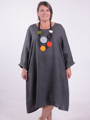 Lagenlook Linen A Line Dress - 12813, , Pure Plus Clothing, Lagenlook Clothing, Plus Size Fashion, Over 50 Fashion