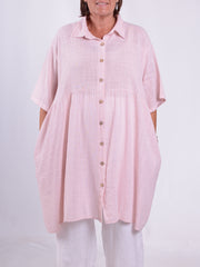 Lightweight Cotton Button Through Tunic Dress - 13150, , Pure Plus Clothing, Lagenlook Clothing, Plus Size Fashion, Over 50 Fashion