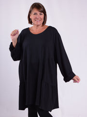 Lagenlook Long Jersey Cotton Tunic - 13151, , Pure Plus Clothing, Lagenlook Clothing, Plus Size Fashion, Over 50 Fashion