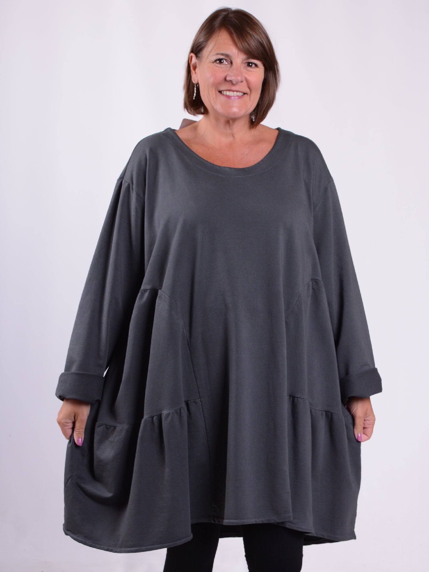 Lagenlook Long Jersey Cotton Tunic - 13151, , Pure Plus Clothing, Lagenlook Clothing, Plus Size Fashion, Over 50 Fashion