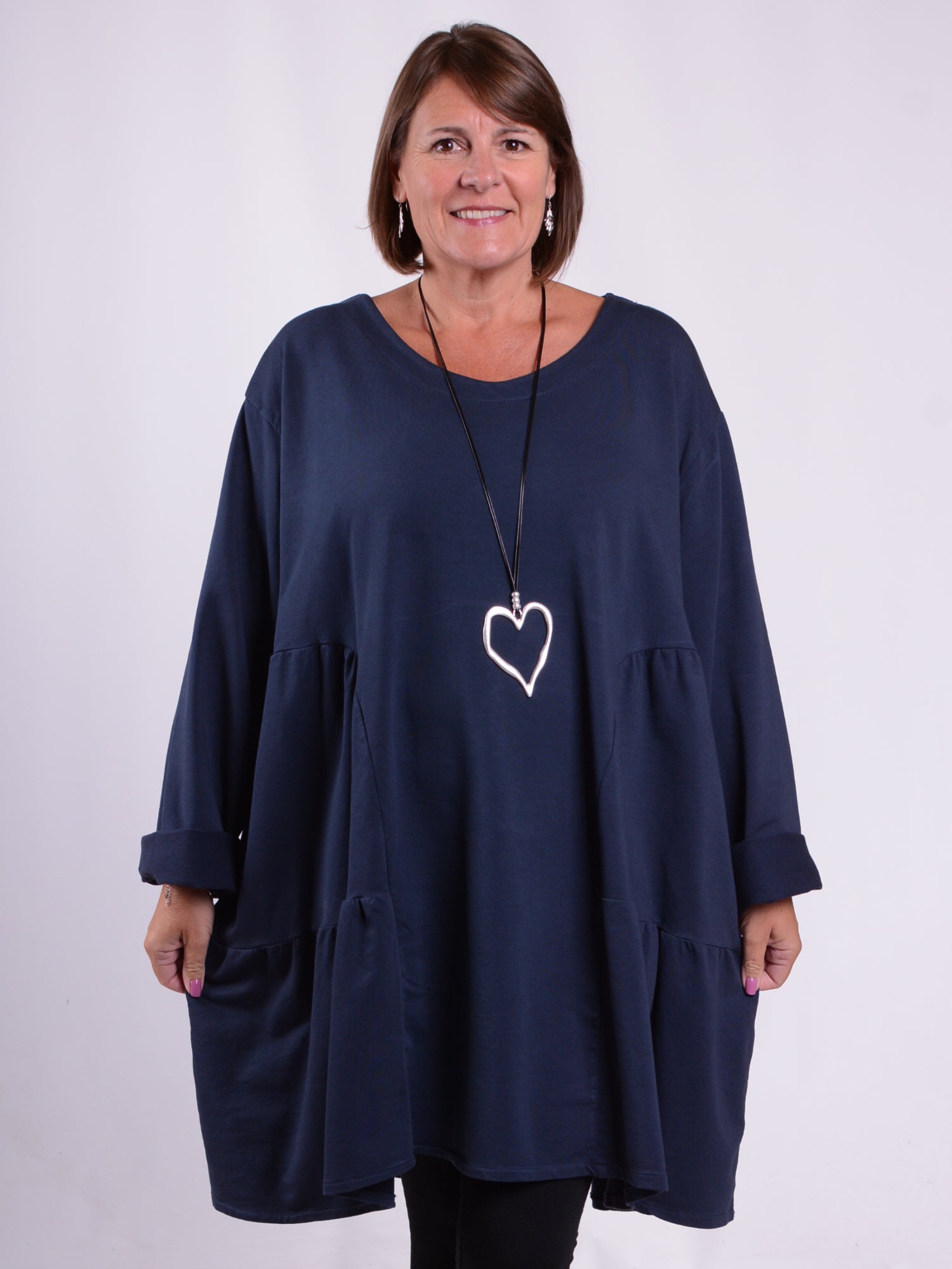 Lagenlook Long Jersey Cotton Tunic - 13151, , Pure Plus Clothing, Lagenlook Clothing, Plus Size Fashion, Over 50 Fashion
