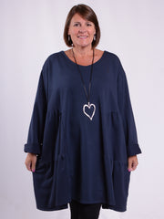Lagenlook Long Jersey Cotton Tunic - 13151, , Pure Plus Clothing, Lagenlook Clothing, Plus Size Fashion, Over 50 Fashion