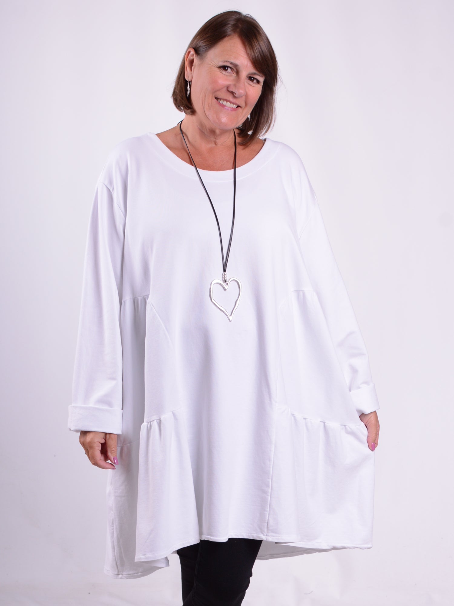Lagenlook Long Jersey Cotton Tunic - 13151, , Pure Plus Clothing, Lagenlook Clothing, Plus Size Fashion, Over 50 Fashion