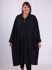 Lagenlook Shirt Dress With Pockets - 13152, Dresses, Pure Plus Clothing, Lagenlook Clothing, Plus Size Fashion, Over 50 Fashion