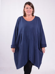 Lagenlook Long Tunic Dress Cotton - 13185, , Pure Plus Clothing, Lagenlook Clothing, Plus Size Fashion, Over 50 Fashion