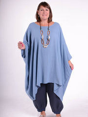 Lagenlook Oversized Cotton/Linen Kaftan Tunic - 3486, Tops & Shirts, Pure Plus Clothing, Lagenlook Clothing, Plus Size Fashion, Over 50 Fashion