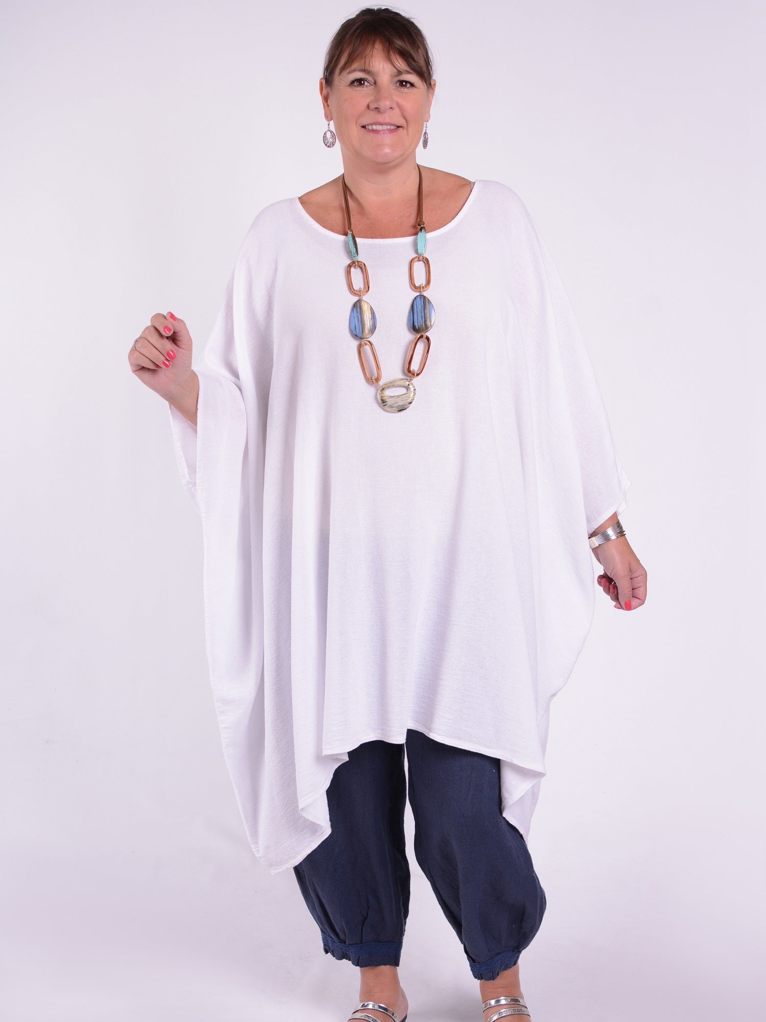 Lagenlook Oversized Cotton/Linen Kaftan Tunic - 3486, Tops & Shirts, Pure Plus Clothing, Lagenlook Clothing, Plus Size Fashion, Over 50 Fashion