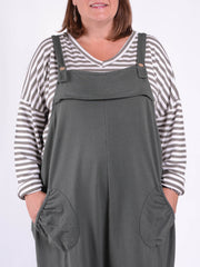 Lagenlook Cotton Dungarees - 8334/11905, Trousers, Pure Plus Clothing, Lagenlook Clothing, Plus Size Fashion, Over 50 Fashion
