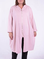 Oversized Longline Cotton Hooded Zip up Jacket - 9821, Coats & Jackets, Pure Plus Clothing, Lagenlook Clothing, Plus Size Fashion, Over 50 Fashion