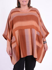 Lagenlook Oversized Cotton Striped Tunic -10077 STRIPE, Tops & Shirts, Pure Plus Clothing, Lagenlook Clothing, Plus Size Fashion, Over 50 Fashion