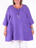 Heavy Linen Tunic - 105151, Tops & Shirts, Pure Plus Clothing, Lagenlook Clothing, Plus Size Fashion, Over 50 Fashion