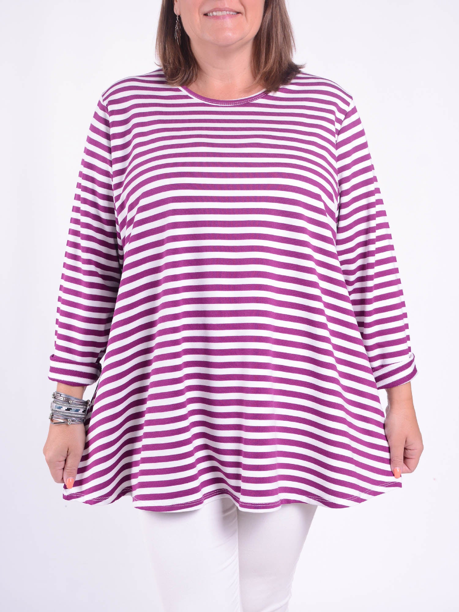 Striped Swing Top - 20516 STRIPE, , Pure Plus Clothing, Lagenlook Clothing, Plus Size Fashion, Over 50 Fashion