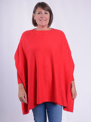 Soft Knit Batwing Sleeve Poncho Jumper  - 2700, Jumpers & Cardigans, Pure Plus Clothing, Lagenlook Clothing, Plus Size Fashion, Over 50 Fashion