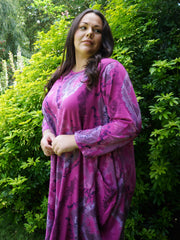 Lagenlook Parachute Dress With Pockets Cotton - 9215 Patterned, Dresses, Pure Plus Clothing, Lagenlook Clothing, Plus Size Fashion, Over 50 Fashion