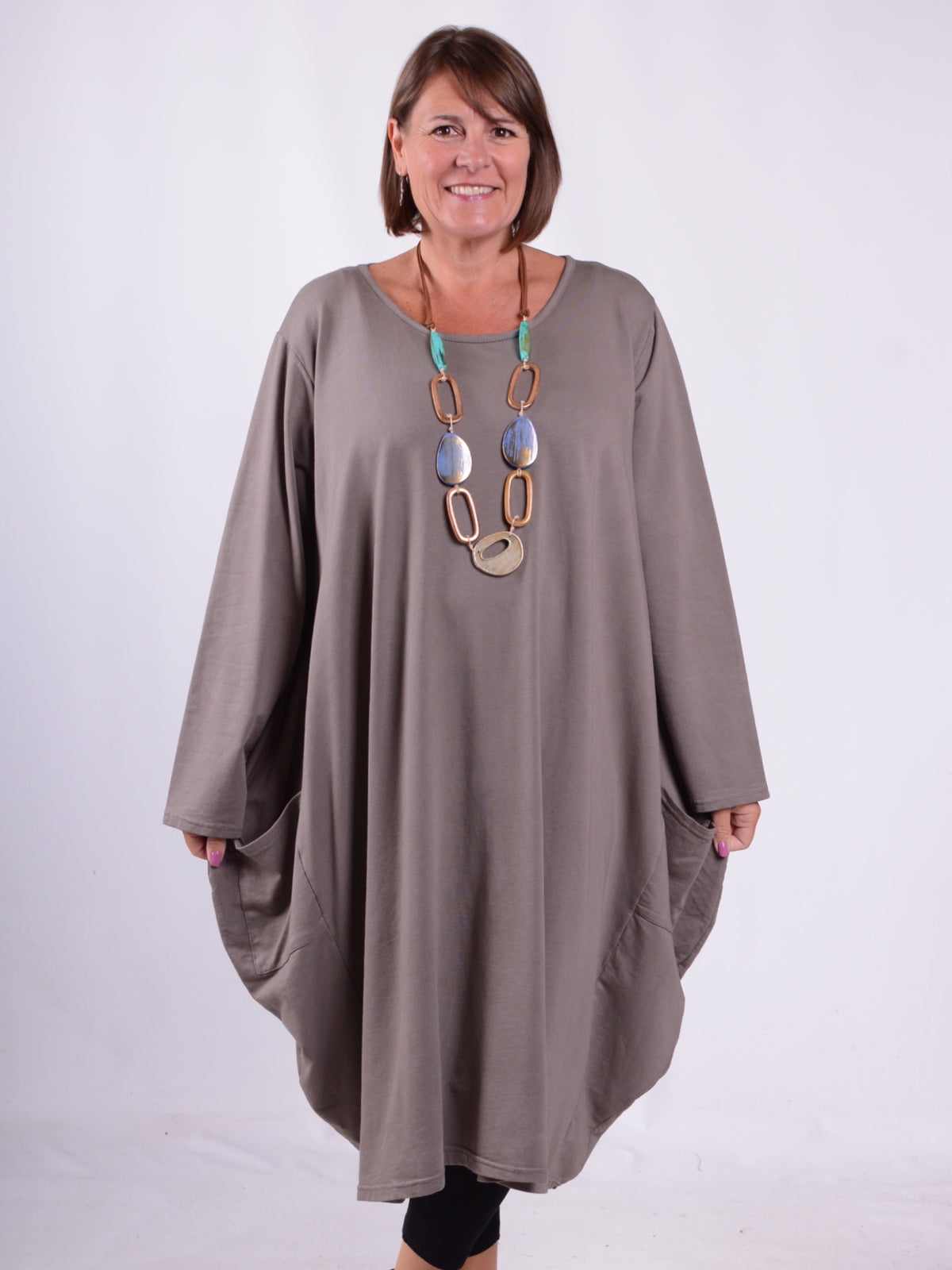 Parachute Dress With Pockets - 9215 Plain, Dresses, Pure Plus Clothing, Lagenlook Clothing, Plus Size Fashion, Over 50 Fashion