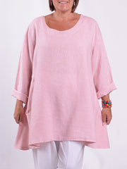Lagenlook Heavy Linen Quirky Tunic - 9415, Tops & Shirts, Pure Plus Clothing, Lagenlook Clothing, Plus Size Fashion, Over 50 Fashion