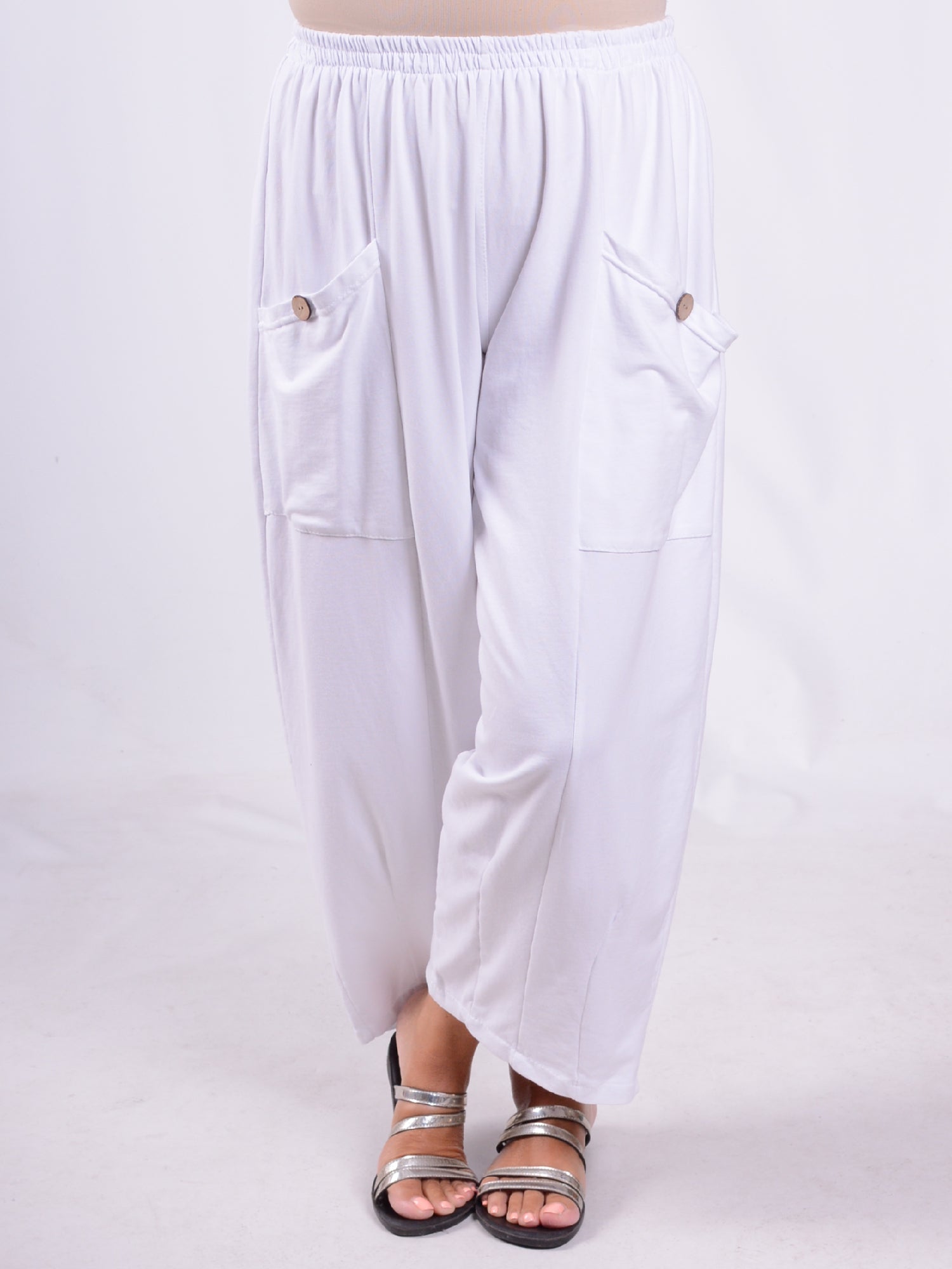 Lagenlook Wide Leg Trousers Cotton - 9461C, , Pure Plus Clothing, Lagenlook Clothing, Plus Size Fashion, Over 50 Fashion