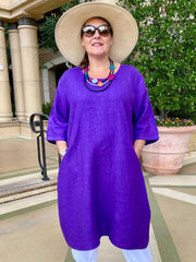 Lagenlook Basic Casual Tunic Dress - 9469 Linen, Dresses, Pure Plus Clothing, Lagenlook Clothing, Plus Size Fashion, Over 50 Fashion