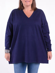 Soft Knit V Neck Jumper - V1, , Pure Plus Clothing, Lagenlook Clothing, Plus Size Fashion, Over 50 Fashion