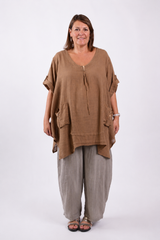 Lagenlook Pocket Detail Tunic Top - 9266