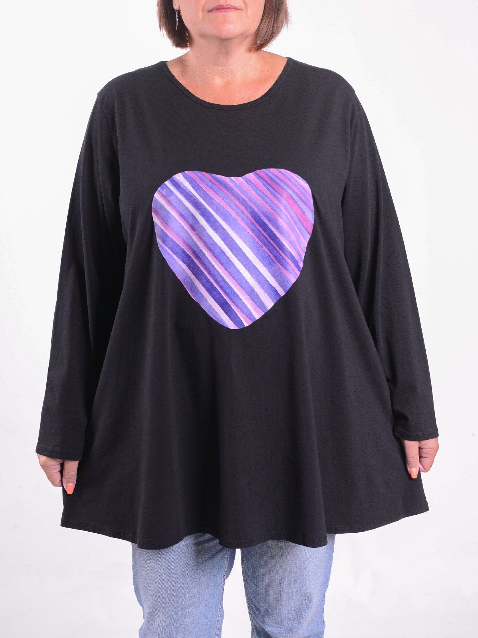 Purple Heart Swing Top  - 20516 PURPLEHEART, Tunic, Pure Plus Clothing, Lagenlook Clothing, Plus Size Fashion, Over 50 Fashion
