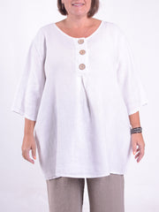 Lagenlook Linen Button Tunic - 12551, , Pure Plus Clothing, Lagenlook Clothing, Plus Size Fashion, Over 50 Fashion
